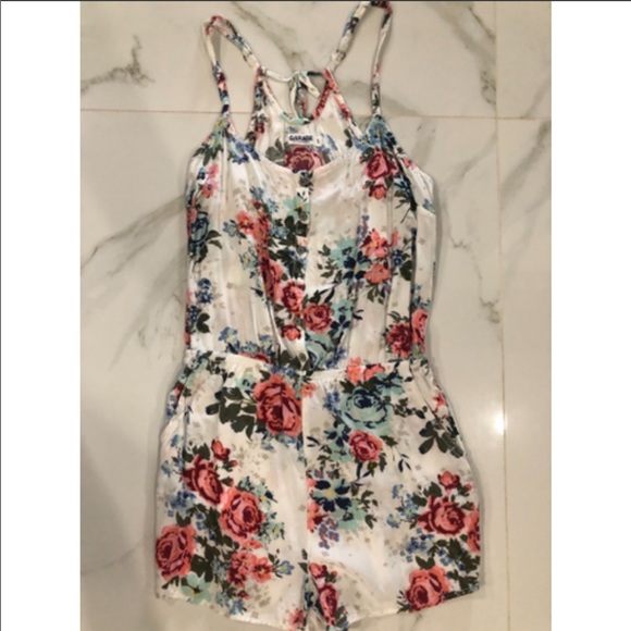 Garage Floral Romper with Spaghetti Strap Size: S